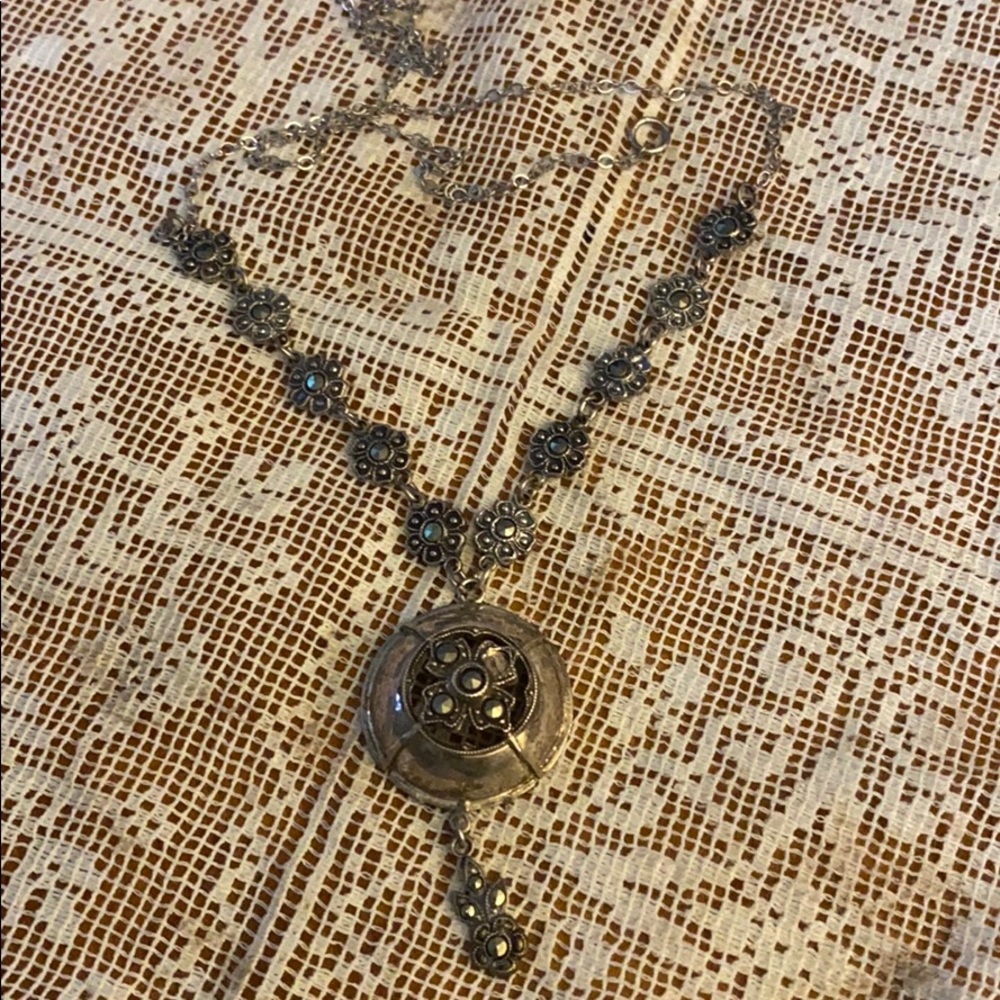 Sterling silver and marcasite necklace
